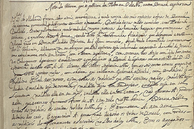 Decreto de excomunión de Baruch de Spinoza